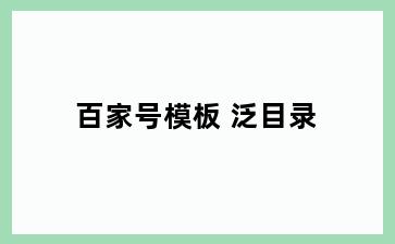 百家号模板 泛目录